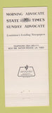 Matchbook Cover - State Times Morning Advocate Baton Rouge LA  30 Strike