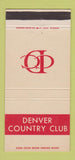 Matchbook Cover - Denver Country Club Colorado 30 Strike