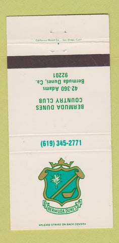 Matchbook Cover - Bermuda Dunes Country Club CA 30 Strike