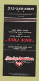 Matchbook Cover - Harley Davidson Cafe New York City Motorcycles 30 Strike