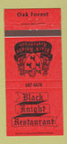 Matchbook Cover - Black Knight Restaurant Oak Forest IL 30 Strike