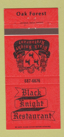 Matchbook Cover - Black Knight Restaurant Oak Forest IL 30 Strike