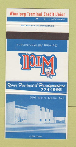 Matchbook Cover - Winnipeg Terminal Credit Union MB 30 Strike