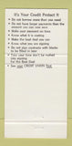 Matchbook Cover - Winnipeg Terminal Credit Union MB 30 Strike