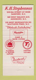 Matchbook Cover - KH Stephenson Plumbing Electrical Supply Sanford NC 30 Strike