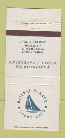 Matchbook Cover - Baileys Harbor Yacht Club WI 30 Strike