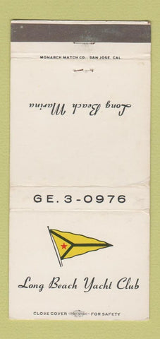 Matchbook Cover - Long Beach Yacht Club CA 30 Strike