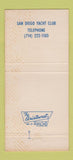 Matchbook Cover - San Diego Yacht Club CA 30 Strike