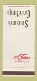 Matchbook Cover - A Talone Ardmore PA Christmas 30 Strike