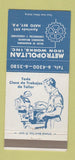 Matchbook Cover - Metropolitan Iron Works Hato Rey Puerto Rico 30 Strike