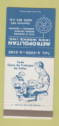Matchbook Cover - Metropolitan Iron Works Hato Rey Puerto Rico 30 Strike