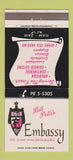 Matchbook Cover - Bill Pelli's Embassy Philadelphia PA 30 Strike