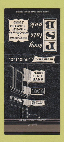 Matchbook Cover - Perry State Bank IA 30 Strike