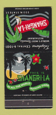 Matchbook Cover - Shangri La Restaurant Chicago IL 30 Strike