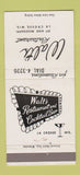 Matchbook Cover - Walt's Restaurant La Crosse WI 30 Strike