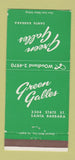 Matchbook Cover - Green Gables Santa Barbara CA 30 Strike