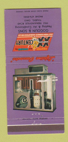 Matchbook Cover - 20th Century Heating Cooling Toledo OH Gogolin 30 Strike