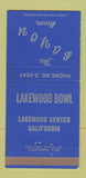 Matchbook Cover - Lakewood Bowling CA The Bayou 30 Strike