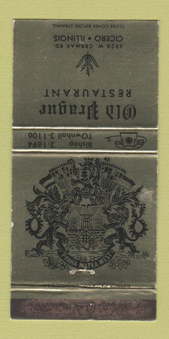 Matchbook Cover - Old Prague Restaurant Cicero IL 30 Strike