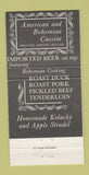Matchbook Cover - Old Prague Restaurant Cicero IL 30 Strike