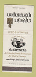 Matchbook Cover - Crystal Restaurant Reading PA 30 Strike