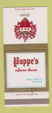 Matchbook Cover - Poppe's Alpine House Lake Zurich IL 30 Strike