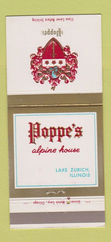 Matchbook Cover - Poppe's Alpine House Lake Zurich IL 30 Strike