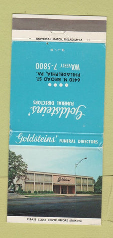 Matchbook Cover - Goldsteins' Funeral Home Philadelphia PA WEAR 30 Strike