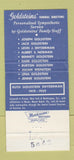 Matchbook Cover - Goldsteins' Funeral Home Philadelphia PA WEAR 30 Strike