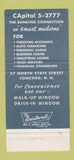 Matchbook Cover - Mechanics National Bank Concord NH 30 Strike