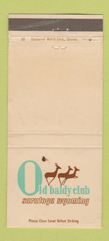 Matchbook Cover - Old Baldy Club Saratoga WY WEAR 30 Strike