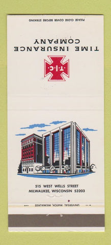 Matchbook Cover - Time Insurance Company Milwaukee WI 30 Strike