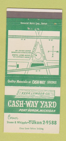 Matchbook Cover - Cash Way Lumber Kerr Port Huron MI 30 Strike