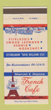Matchbook Cover Marcel & Jeanne French Cafe Montebello CA Eiffel Tower 30 Strike