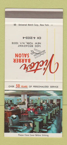 Matchbook Cover - Victor Barber Salon New York City 30 Strike