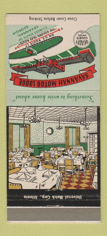 Matchbook Cover - Savannah Motor Lodge GA 30 Strike