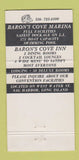 Matchbook Cover - Baron's Cove Inn Motel  Sag Harbor LI NY WEAR 30 Strike