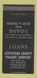 Matchbook Cover - Jefferson County Finance Louisville GA 30 Strike