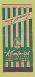 Matchbook Cover - Kenilworth Hotel Miami Beach FL 30 Strike
