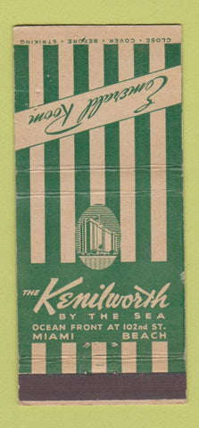 Matchbook Cover - Kenilworth Hotel Miami Beach FL 30 Strike