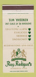 Matchbook Cover - Ray Radigan's Restaurant Kenosha WI 30 Strike