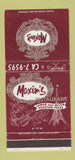 Matchbook Cover - Maxim's Houston TX Restaurant Eiffel Tower WEAR 30 Strike