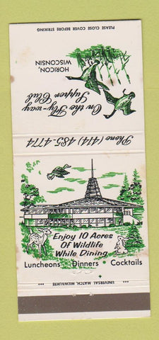 Matchbook Cover - On the Fly Way Supper Club Horicon WI WEAR 30 Strike