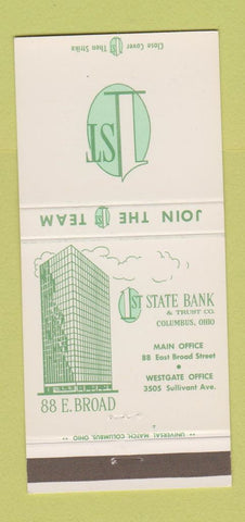 Matchbook Cover - 1st State Bank Columbus OH 30 Strike