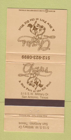 Matchbook Cover - Chaps San Antonio TX WEAR 30 Strike