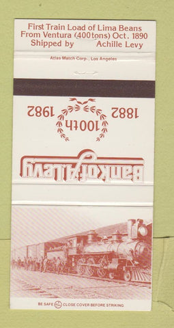 Matchbook Cover - Bank of A Levy Achille Levy 1982 train 30 Strike