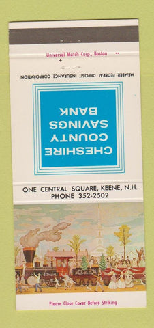 Matchbook Cover - Cheshire County Savings Bank Keene NH train 30 Strike