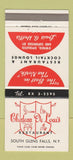 Matchbook Cover - Chateau De Louis Restaurant South Glens Falls NY 30 Strike