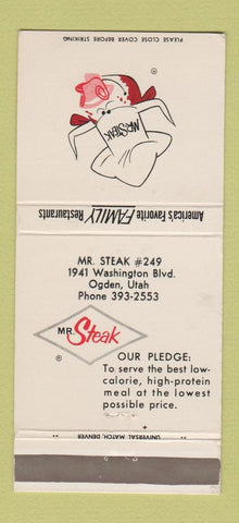 Matchbook Cover - Mr Steak Ogden UT restaurant 30 Strike