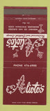 Matchbook Cover - Alioto's Restaurant Milwaukee WI 30 Strike